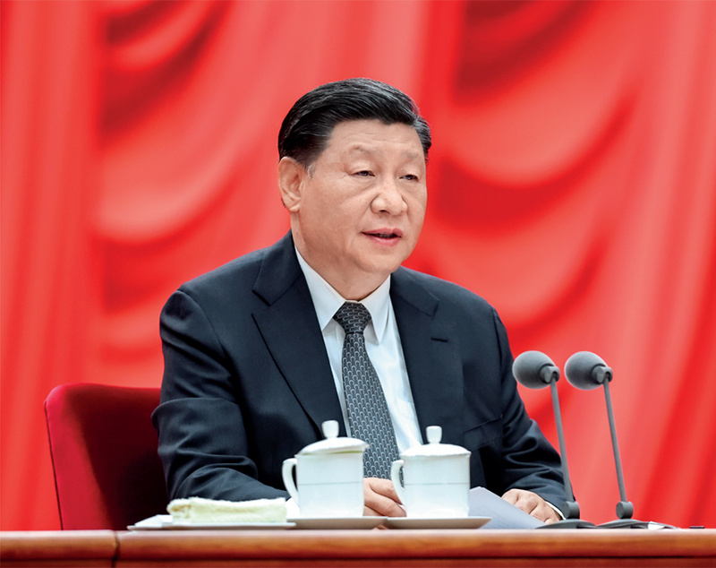 2023年4月3日，学习贯彻习近平新时代中国特色社会主义思想主题教育工作会议在北京召开。中共中央总书记、国家主席、中央军委主席习近平出席会议并发表重要讲话。新华社记者 鞠鹏 摄